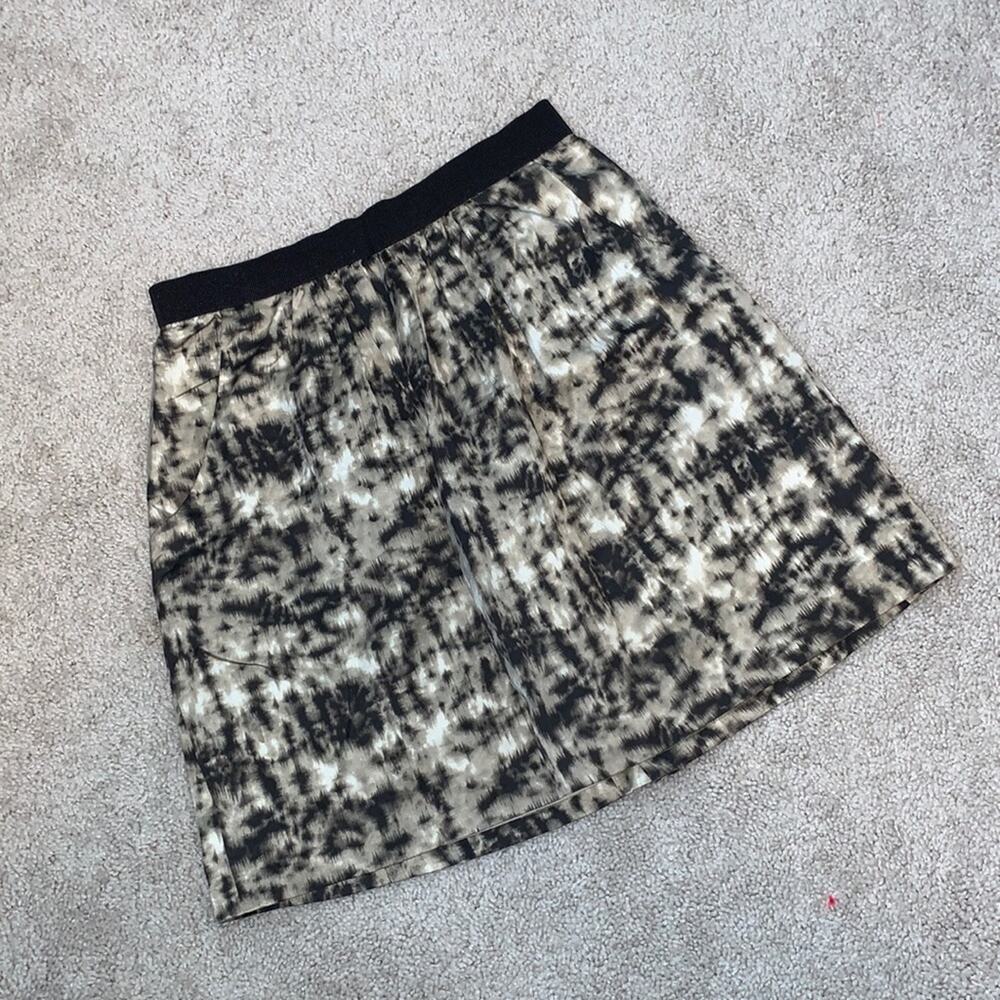Ann Taylor Print Lined Silk Skirt Pockets Sz 4P
